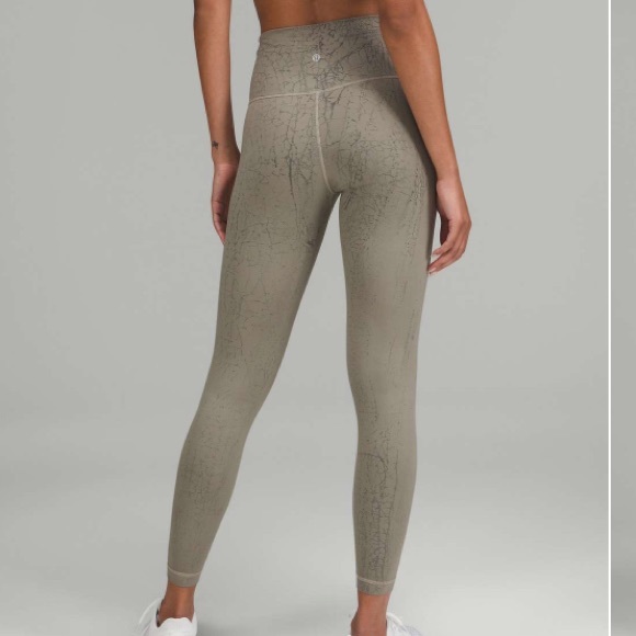 lululemon athletica Pants - Lululemon Wunder Train High-Rise Tight 25" Thread Dye Rover Black size 4